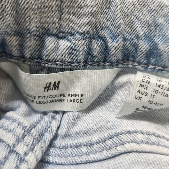 Sanrio Hello Kitty H&M Teen Girl US 12 Loose Fit Wide Leg Cargo Jeans Denim - Picture 8 of 16